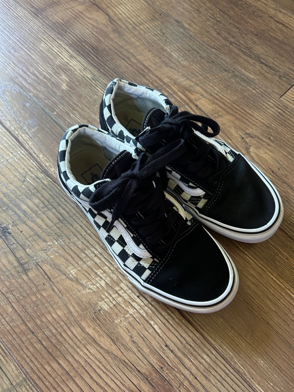 Vans Black and White Checkerboard Skate Sneakers